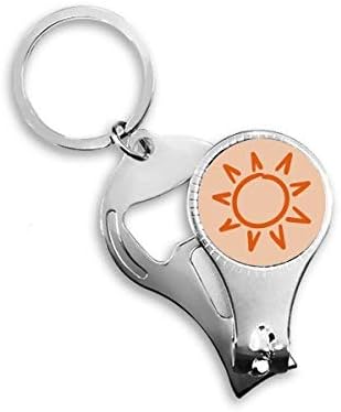 Слънчевата Светлина на Слънцето Ръчно Рисувани Оранжево Ножица За Нокти Халка Ключодържател Отварачка За Бутилки Машина За рязане