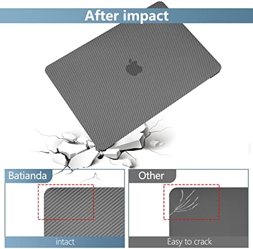 [Update 2022] MacBook Air M1 13-инчов калъф от фин въглеродни влакна, Модерен Тънък Защитен калъф е Съвместим с Apple MacBook Air A2337 A2179 A1932 2021-2018, Тъмно сив
