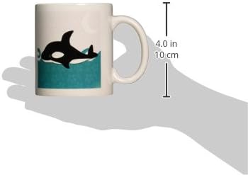 Керамична чаша 3dRose mug_58603_1 Сладък кит косатка в нощен океан, 11 грама