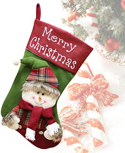 VALICLUD Коледно Дърво, Коледни Чорапи, Окачени Украса За Камината Бонбони, Подаръчни Торбички Сувенири За Коледно парти Аксесоари (Зелен) - Коледна Украса