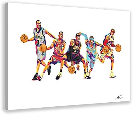 УРРОА Алън Айвърсън Плакат на Баскетболен Потапям Плакати, Щампи Платно за Декора на Стените В стил, Без Рамка 12x18 инча (30x45 см)
