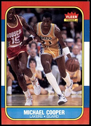 1986 Fleur # 17 Майкъл Купър Лос Анджелис Лейкърс (баскетболно карта) NM/MT Лейкърс в Ню Мексико