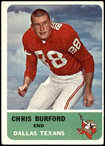 1962 Fleur # 27 Крис Burford Далас Техасанс (Шефове) (Футболна карта) VG/БИВШ Texans (Шефове) Станфорд