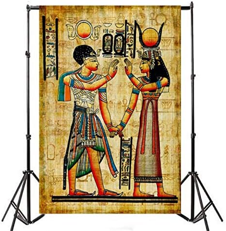 Baocicco 3x5ft Египетски Свитък Фон Египетска Фреска, Фон За Снимки История на Египет на Фараоните Рисувани Стени на Древен Храм на Фона на Портретите Египет декорация за