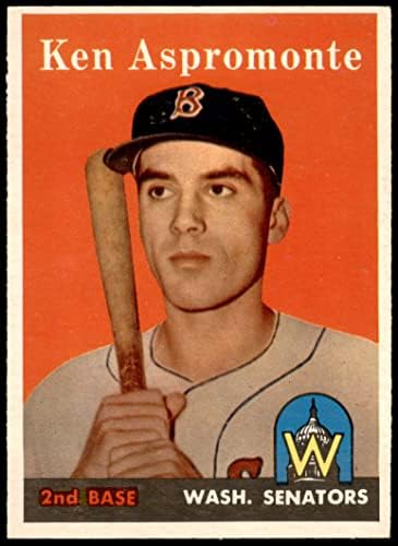 1958 Topps # 405 Кен Аспромонте Вашингтон Сенатърс (Бейзболна картичка) EX/MT Senators