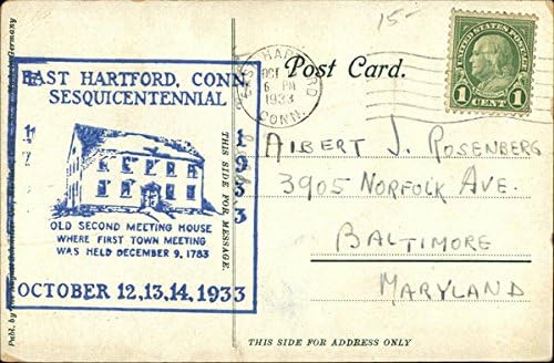 Пощата и Дж. Оа Оа Af Хол На Изток-Хартфорд, Кънектикът, Кънектикът Оригиналната Антични Картичка