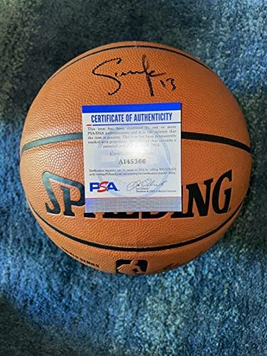 Стив Неш подписа договор с баскетболна звезда от НБА Финикс Сънс PSA / Баскетболни топки С ДНК-автограф