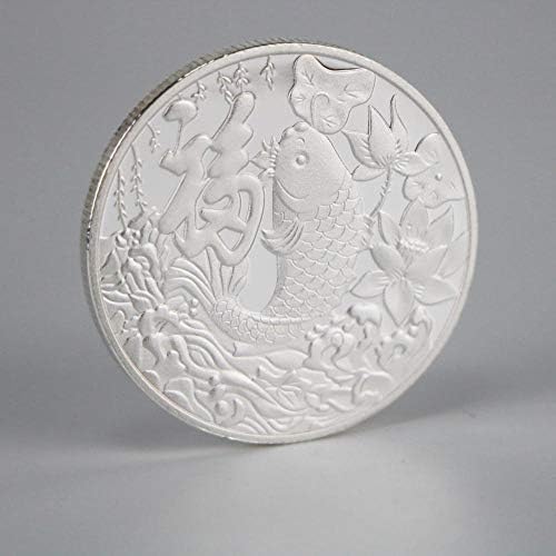 Възпоменателна Монета Риби кои сребърно покритие Мемориал медал на Благословия Девет Риби Фън Шуй Happy Благословляющая Риба Релефни Щастливата Монета