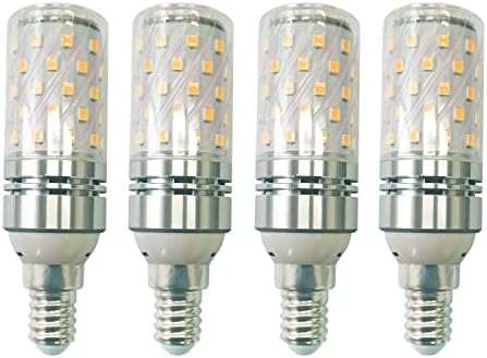 CTKcom 12W E14 Led лампа-Канделябр (4 опаковки), Базова led царевичен лампа E14, Еквивалентни led лампи-полилеи с мощност 100 W, Дневна светлина-Бяло, led царевица лампи 6000 До, led лампи
