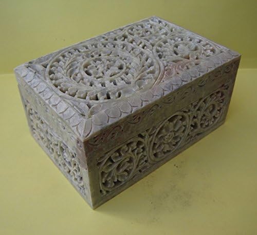 Ковчег за бижута craftslook Ръчно изработени С Дрънкулки От талк - Висока детайли - Цветя - EUC