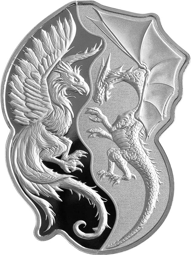 2023 DE Незабравим Набор от PowerCoin Phoenix V Dragon Set 2x1 Унция Сребърна монета 2 долар на Соломоновите Острови 2023 Доказателство