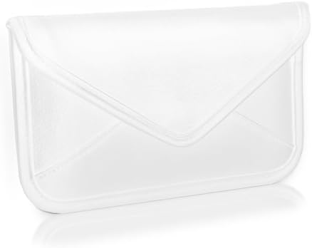 Калъф BoxWave, който е Съвместим с Samsung Galaxy J3 Orbit (Case by BoxWave) - Луксозни Кожена чанта-месинджър, дизайн своята практика-плик от изкуствена кожа за Samsung Galaxy J3 Orbit - Цвят слонова кост, Бял