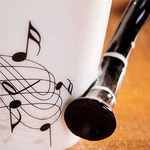 Somswcpass Забавната Музикална Нота, Керамични Кафеена Чаша с 3D дръжка за Кларинет, Порцеланови Чаши, Ръчно изработени за приготвяне на чай с Мляко и Какао, 13,5 грама, подарък за приятели, играчите, музиканти (тип-1)