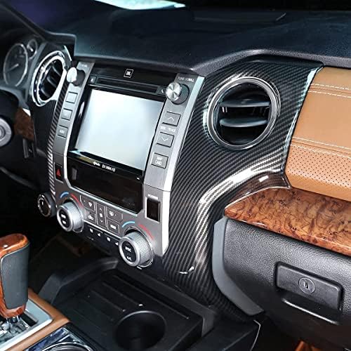 LLKUANG ABS, Централна конзола климатик Украса за излизане на Въздуха Рамка Накладки за Toyota Tundra 2014-2020 Модификация Аксесоари (Стил от Въглеродни влакна)