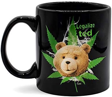 Керамични Кафеена Чаша Ted Official Legalize Ted PREMIUM с Фольгированным принтом, черна 12 грама