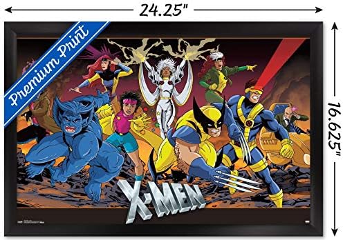 Trends International Marvel Comics - Стенен плакат на група Хора Х, 14,725 x 22,375, Версия в черна рамка