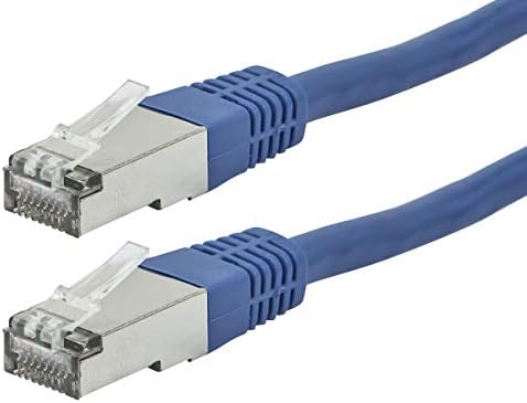 Свързване на Ethernet кабел Monoprice основа cat6a - 1 фут - Синьо | Мрежа за интернет-кабел - Zeroboot, RJ-45, Блокирани, 550 Mhz, STP, Чисти гола носа и горната част на Меден проводник, 10G, 26AWG - Entegrade Series