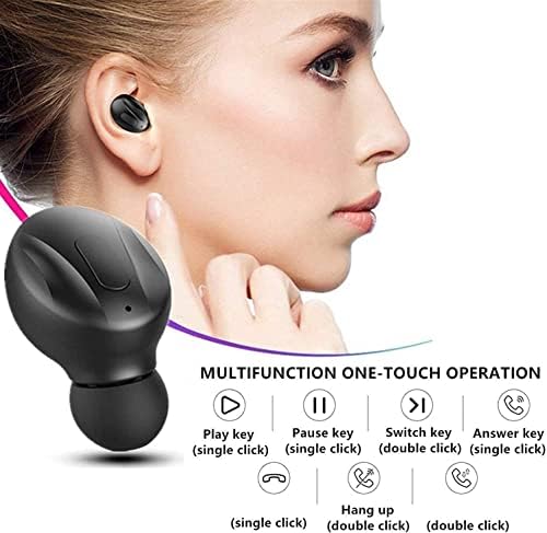 Hoseili【2022 нова версия на Bluetooth слушалки.Безжични слушалки Bluetooth версия 5.0, ушите, Стереофоничен микрофон, Мини-Безжични Слушалки със Слушалки и Преносимо зарядно калъф за PC, iOS и Android. XG37