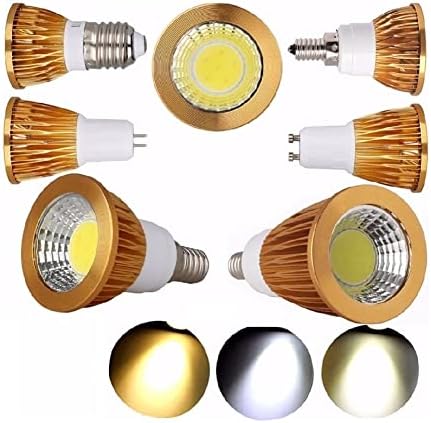 AGIPS Лампи широк напрежение 5шт с регулируема яркост E12 E26 GU10 GU5.3 COB led прожектори Лампа От 3 W 4 W 5 W Ярки лампи Топло/студено Бяло Битови лампи (Цвят: OneColor, Размер: E26 5W)