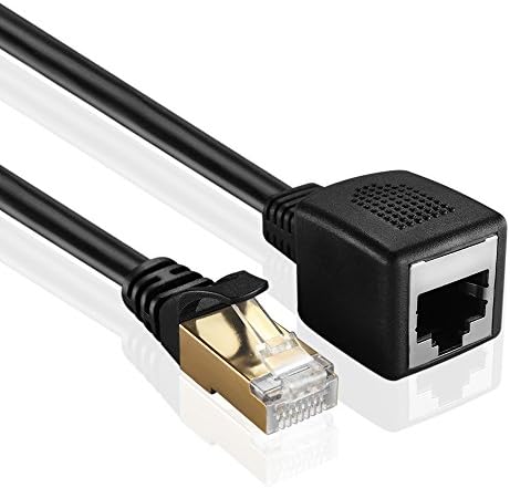 Удължител за кабел TNP Ethernet Адаптер Удлинительного кабел (1,5 метра) - Cat7 Cat6 Cat5e Cat5 RJ45 Конектор за мрежова инсталация от жена към мъж Свързващ Щекер Свързващ проводник на Кабел - Черен