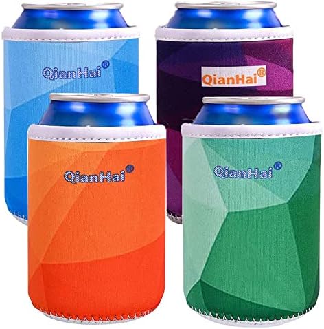 QianHai-Охладители за стандартни кутии на ръкавите от САЩ - Охладители за кутии с мека неопреновой изолация за бирени кутии се Крият капак от пот за течни енергийни напитки и бира, консервни кутии с капацитет от 12