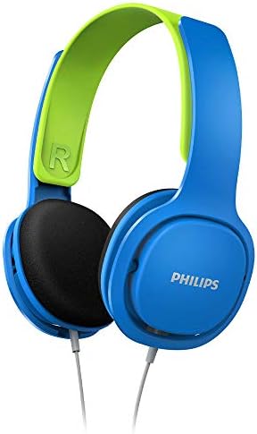 Детски ушите PHILIPS Coolplay с ограничител на силата на звука 85 db - По-безопасни за слуха (SHK2000BL), сини и зелени