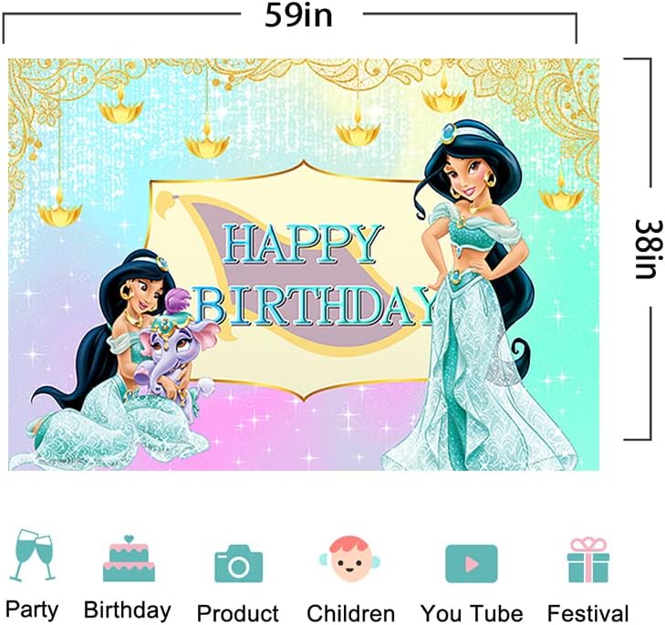 Принцеса Жасмин Фон за Парти по случай рождения Ден на Доставка Аладин Baby Shower Банер за Украса на Парти по случай рождения Ден на 5x3ft