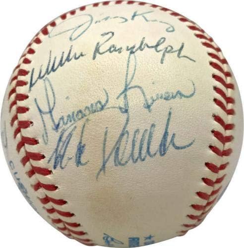 1995 Екипът на Янкис Подписа играта на топка с автограф Джетера Ривера Маттингли PSA / Бейзболни топки С ДНК-автограф
