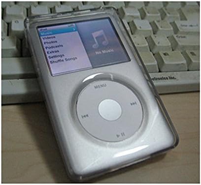 за iPod Classic Калъф, прозрачен твърд калъф на бутона за Apple iPod Classic 6-7 80 GB, 120 GB Тънък 160 GB и iPod 5th 30 gb + защитно фолио за екрана (тънка версия дебелина 10,5 мм)
