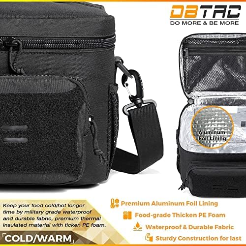 Тактическа чанта-прашка DBTAC за скрито носене (черна) + Тактически чанта за обяд (градска черна), Издръжлив Материал, регулируема презрамка, мултифункционален дизайн