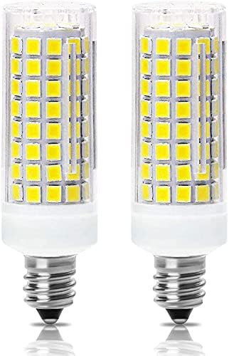 Led лампа WEID E11 с регулируема яркост 75 W или равностойността на 100 W Халогенни лампи, E11 T4 Mini JD Candelabra Base 850 Лумена, AC110V120V 130V, опаковки от 2 (дневен бяло 6000 К)