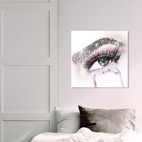 Компания Oliver Gal Artist Co. Модерен и Очарователен Стенни Отпечатъци върху платно Розова спирала за мигли с очите и кристали