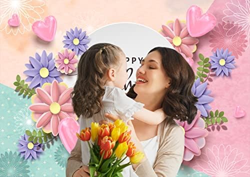 LTLYH 7x5ft Фонове, за снимки, за Ден на Майката, Ден на Майката, на Фона на Сърце с Любов, Ден на Майката, на Розови Цветя, фонове, За Снимки на Деня на Майката, Декори За студия 138