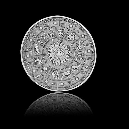 2021 Съзвездието Лъв Лъвът 12 Зодиакальная Сребърно Покритие Монета/Икона От Колекцията На Метални Diy