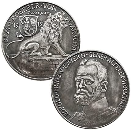 Медал на германския фелдмаршал Леополд принц на Бавария 1915 Монета с Лъв - завоевателя