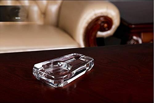 Правоъгълна пепелник от прозрачен кристал SHYPT, стилна, изчистена и здрав, подходящ за спални, хол и офис