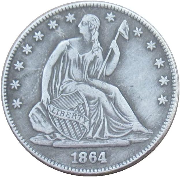 Възпоменателна Монета-Копие на Знамето на САЩ в Полдоллара 1864 г. с Посеребренным покритие