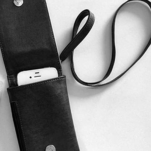 Флэппг Кръгла Форма Музикални Бележки Телефон Портфейла В Чантата Си Смартфон Висящ От Изкуствена Кожа Черен