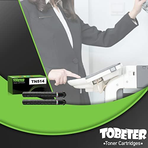 ToBeter TN514 Съвместима тонер Касета за смяна на Konica TN-514 514K A9E8130 за Minolta Bizhub C458 C558 C658 (черен, 2 опаковки)