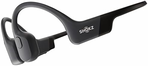 SHOKZ OpenRun (AfterShokz Aeropex) - Спортни слушалки Bluetooth с костна проводимост с отворени уши - Устойчиви на пот безжични слушалки за тренировки и тичане - Вграден микрофон с лента за глава