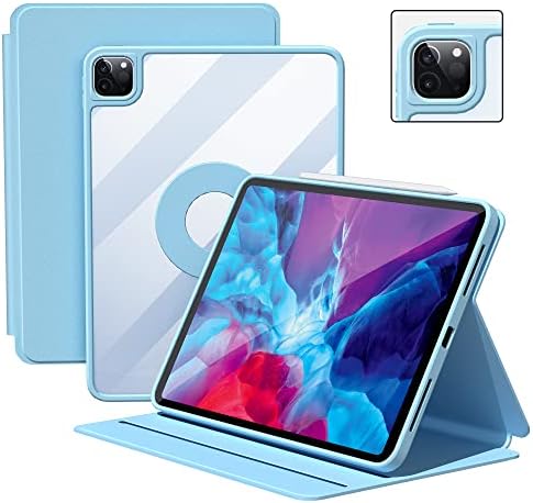 Хибриден калъф OYEEICE за iPad Pro 12,9 см 6-ти / 5-ти / 4-ти / от 3-то поколение (2022/2021/2020/2018), Магнитна Подвижна Въртяща се капачка от изкуствена кожа, защитава от пръстови отпечатъци, поддръжка на Молив 2,