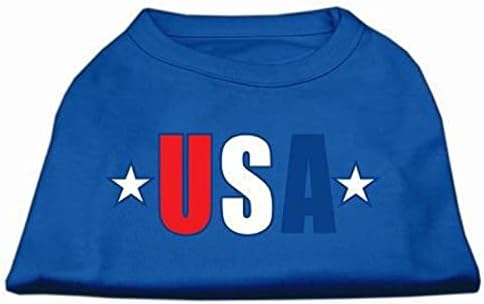 Тениска Mirage Pet Products, USA със Звездна принтом, XX-Големи, Бледо-синьо
