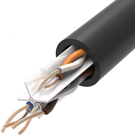 Кабел има стойност 1 Комплект за 100-фута Cat6 кабел Ethernet без довършителни (Cat6 Кабел, Cat 6 Кабел) черен на цвят и 5-цветно комбинирано 5-подножието на кратък Cat6 кабел Ethernet без довършителни