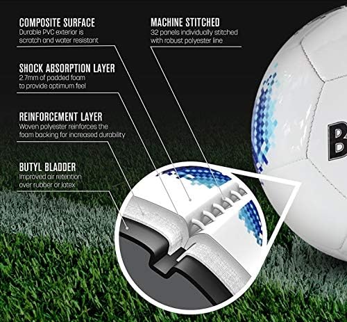 Biggz (Опаковка от 50) Цифров футболни топки Премиум-клас с Ръчна помпа
