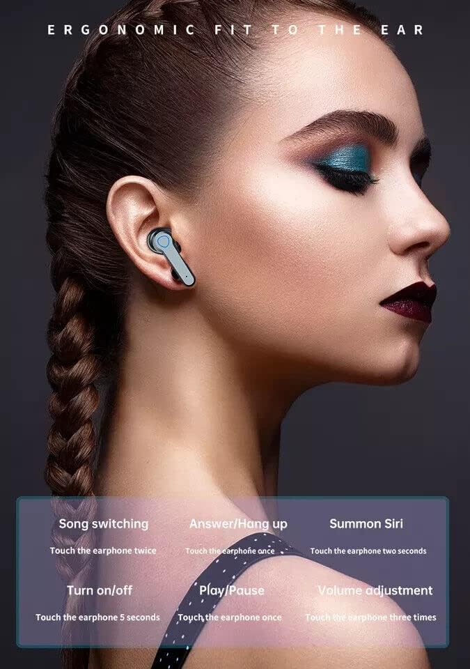 за LG Stylo 5 + Истинските Безжични Bluetooth Слушалки 5.1 Слушалки Сензорно Управление с led цифров дисплей Калъф за зареждане, Слушалки и микрофон с Шумопотискане