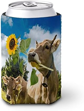 За многократна употреба Ръкави за Чаши Sunflower Brown Cow за Кафе с Лед, Изолиран поставка за Чаши с Хубав Модел за Топли Студени Напитки