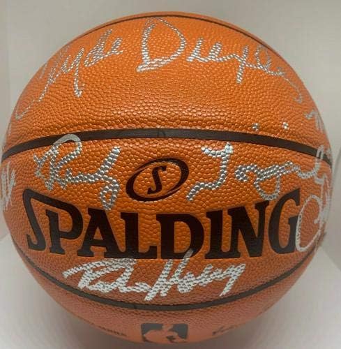 Хаким Оладжувон, Клайд Drechsler, Баскетболна топка с Автограф на Бекет Tristar 1 - Баскетболни топки с автограф