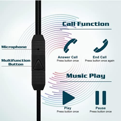 Жични слушалки-втулки UrbanX R2 с микрофон за Samsung Galaxy A42 5G с Не Запутывающимся кабел, Шумоизолация, дълбоки бас, силиконови топчета-втулки