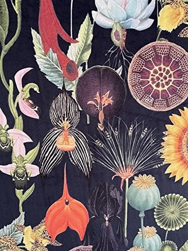 Кадифе плат с маково семе и слънчоглед се Продава по цени на едро Тъмен мек ботаническата материал за шиене Текстил за тапицерия с цветен модел