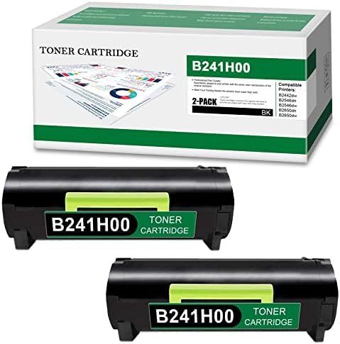Касета с тонер YOISNER B241H00 с най-висока доходност за B2442: 2 опаковки черен тонер B2442, Възстановена за подмяна на тонер B2442 B241H00, съвместим с принтер MB2650ade MB2546ade MB2546adwe MB2650adwe
